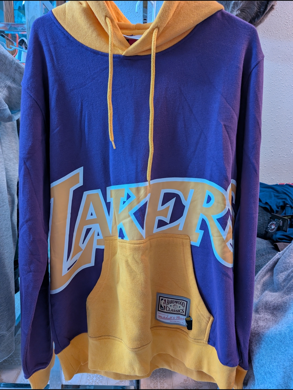 Mitchell & Ness Purple and Gold Lakers Pullover Hoodie